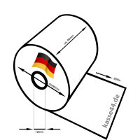 50 Stück Thermorollen 80mm 80lfm 12mm Weiß BPA...
