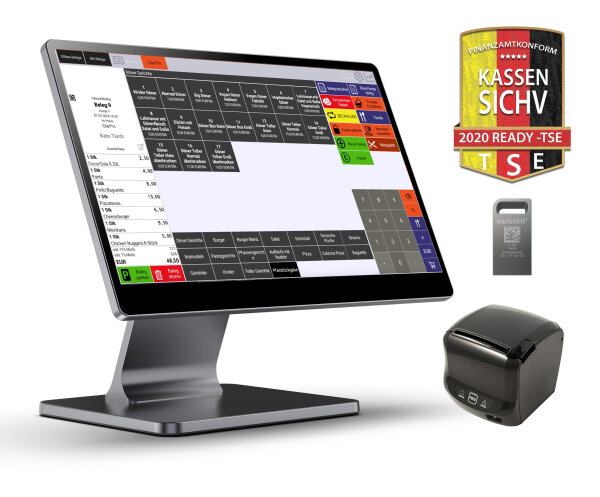 Einzelhandelskasse Paket E mit 2D - Handscanner & Kundenmonitor